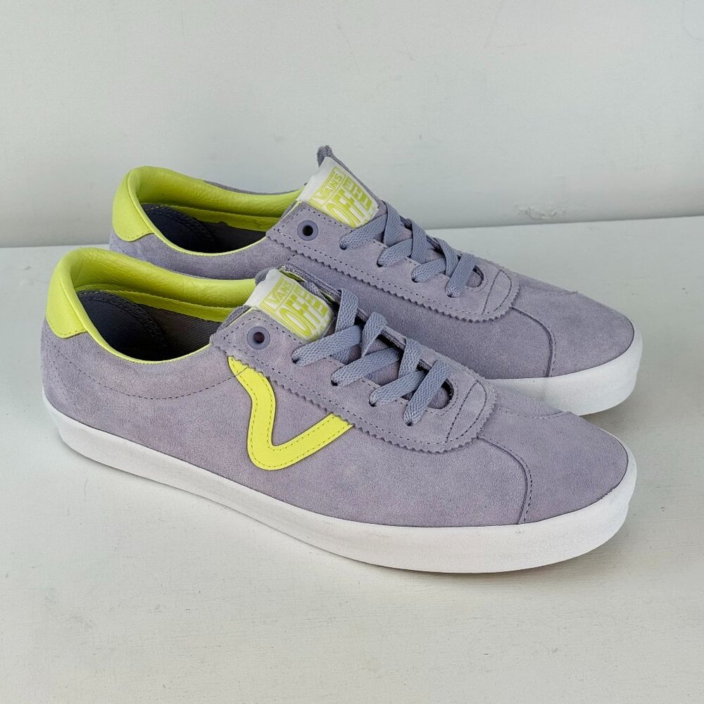Men's 9.5, Women's 11 - VANS Sport Low Caramella Lavender Lime Green Suede Shoes